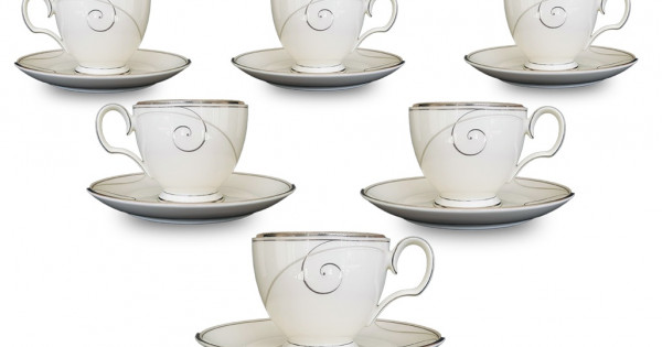 Platinum Wave Tea Set - 9317 - Noritake